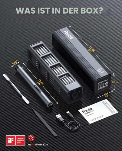 Fanttik E1 Max Mini Elektro Schraubendreher Set, 50 in 1 Magnetische Präzisions-Schraubendreher Kit, 2 Gänge Drehmoment, 5/32 Zoll Sechskant, Geeignet für Reparatur für iPhone,Laptop, Brillen, Uhren