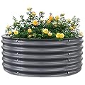 Nossta Raised Garden Bed Kit,Metal Planter Boxes Outdoor for Vegetables, Oval Large Bottomless Planter Raised Beds Kit with Safety Edging for Gardening Herb Fruits and Flowers