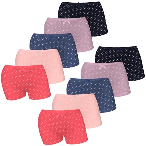 LOREZA ® 10 Culottes Panty pour Filles Enfants en Coton (140-146 (10-11ans), Lot de 10) M-42256