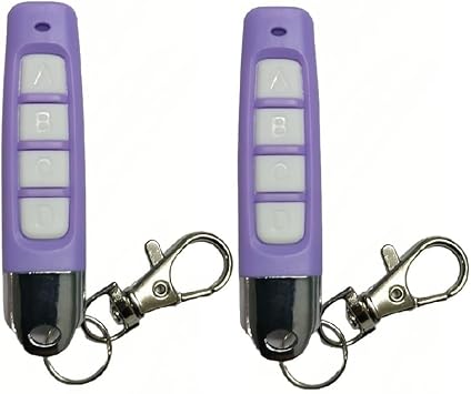 Twins Kit2 Universal 4 Buttons Cloning Wireless Alarms Remote Control Replacement Electric Gate 433.92MHz for Car Garage Door Rolling Doors Gate Skylight Lock(Purple-Black) (ABCD, Purple-White)