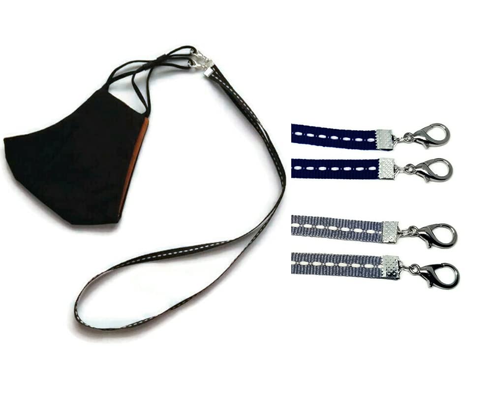 HADIE Mask Lanyard for Men Women Kids Unisex Adult Anti Lost Mask Chain Strap Colorful Print Combo Pack of 2 (Adult 30"Inches, Blue Grey)-image-11