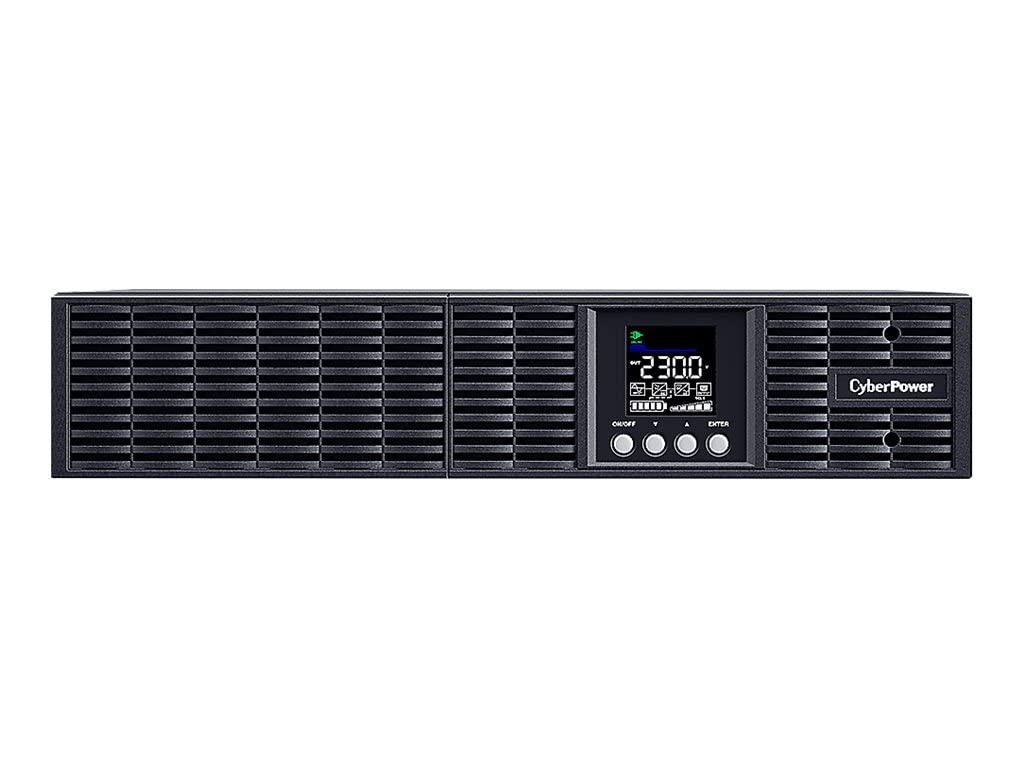 CyberPower OLS1000ERT2UA Doppelwandler Online USV 1000VA/900W, Tower/Rack 2U schwarz, Reine Sinuswelle, ECO Mode Effizienz über 95%, Farb-LCD, USB, Relais, EPO, 8X IEC C13, 19 Zoll Railkit