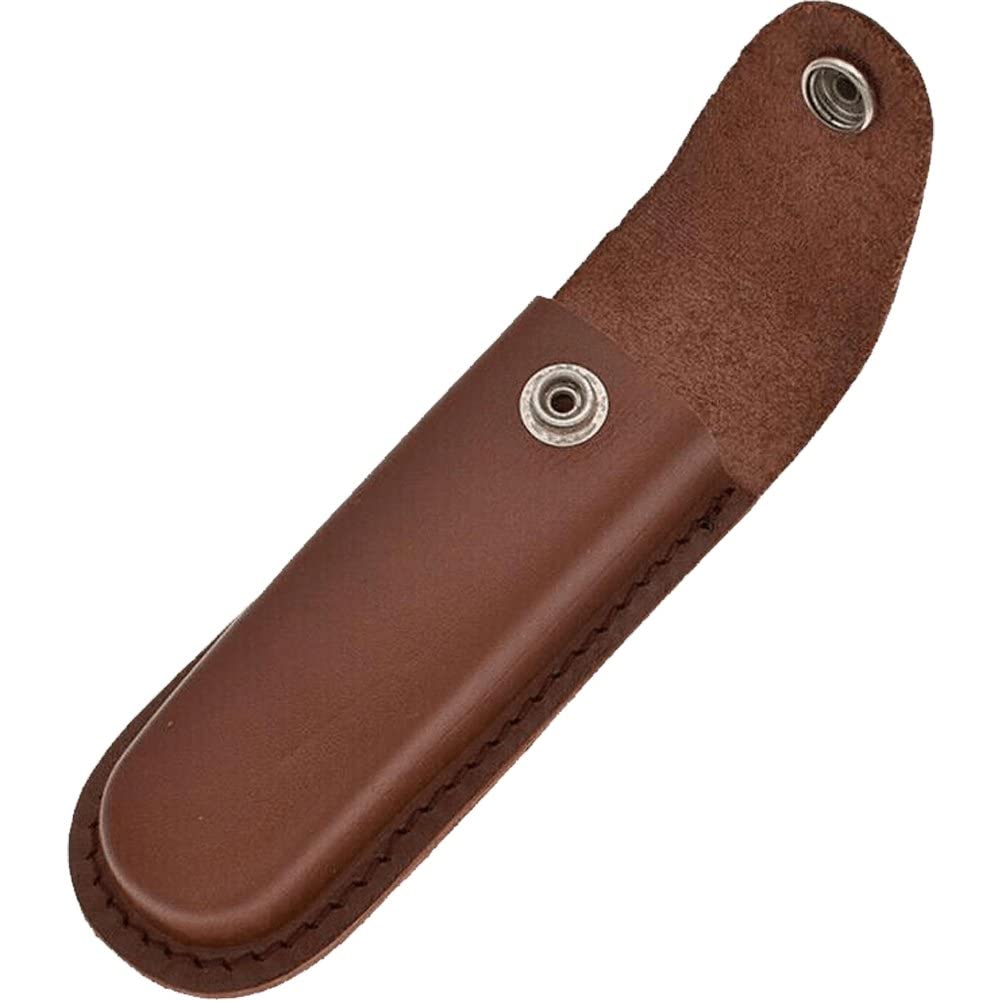 Leather Knife Sheath Holder Folding Blade Pocket Knife Sheath Storage Case with Snap Closure and Belt Loop Pocket Pouch