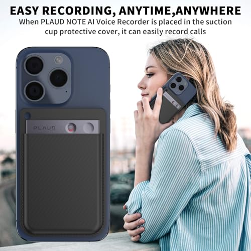 Wacanc Capa de silicone para gravador de voz AI, suporte de ventosa para PLAUD Note com chaveiro, ca