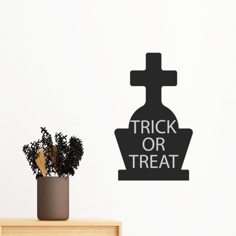 Sticker Halloween croix tombale amovible autocollant 30cm au rendu réaliste