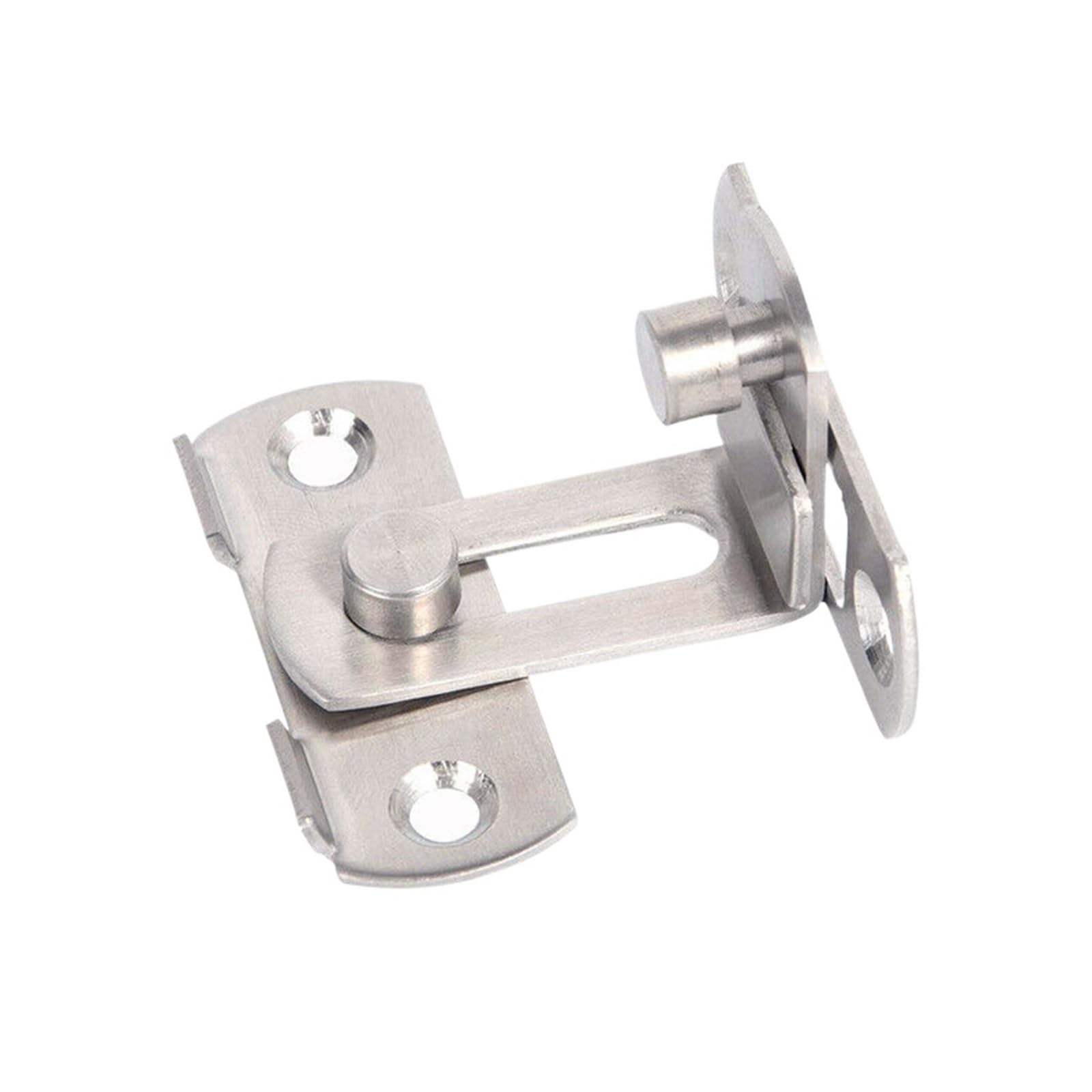 Zamek z obrotowym ryglem do drzwi, Zatrzask przesuwny do drzwi uchylnych 90 stopni, 5 szt. Stal węglowa Czarny Srebrny 50-70 mm(Silver(50/70mm))