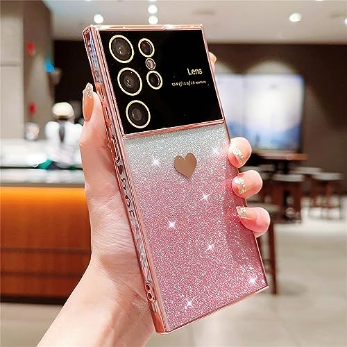 Coque Samsung S22 Ultra antichoc avec protection appareil photo grand angle dégradé rose