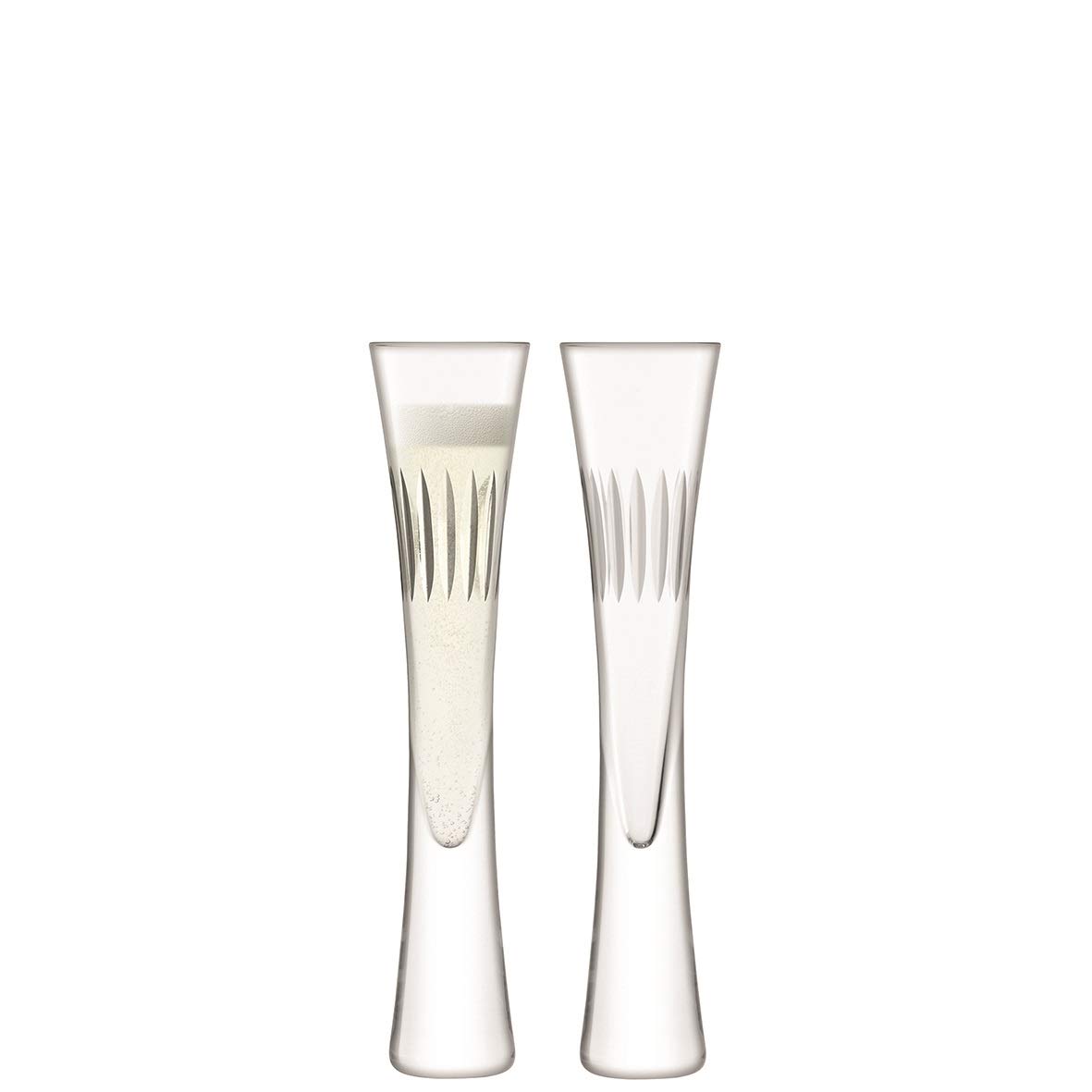 LSA InternationalMoya Cut Champagne Flute 170ml Clear/Cut | Set of 2 | Mouthblown & Handmade Glass | MV33