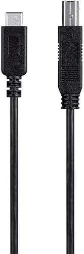 Monoprice Cable de impresora 2.0 USB-C a USB tipo B 480 Mbps de 3.3 pies, color negro