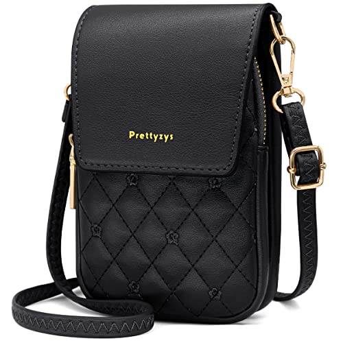 Handytasche zum Umhängen Klein Handy Umhängetasche PU Leder Damen Umhängetasche, Crossbody Handytasche Geldbörse mit Verstellbar Schultergurt, Handy Schultertasche für Handy unter 6,9 Zoll (schwarz) Cover