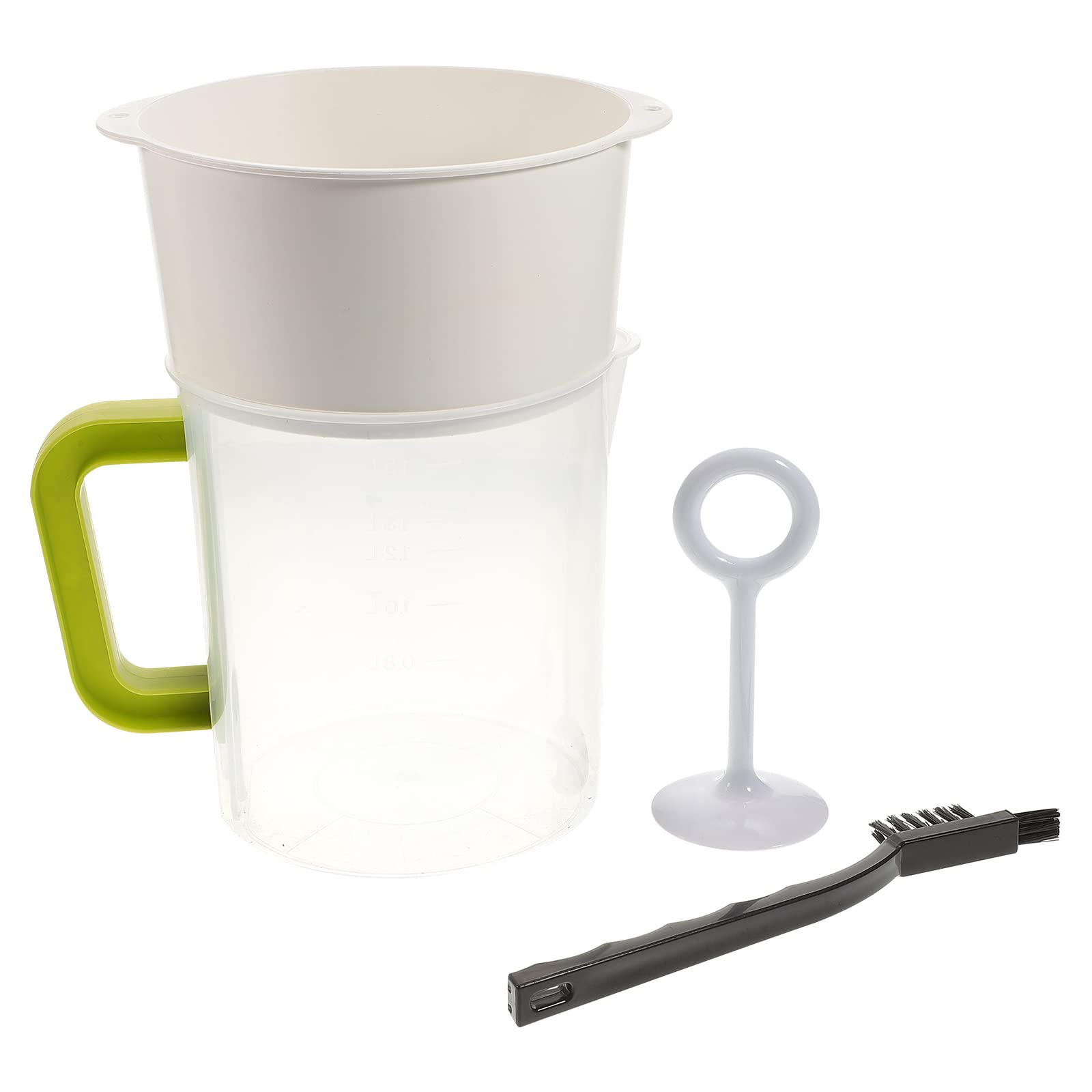 Luxshiny Soy Milk Maker Filter Set with Fine Mesh Strainer Nut Milk Bag Alternative Includes Press Tool and Cleaning Brush for Plant-Based and Yogurt Maker 5.43 Inch