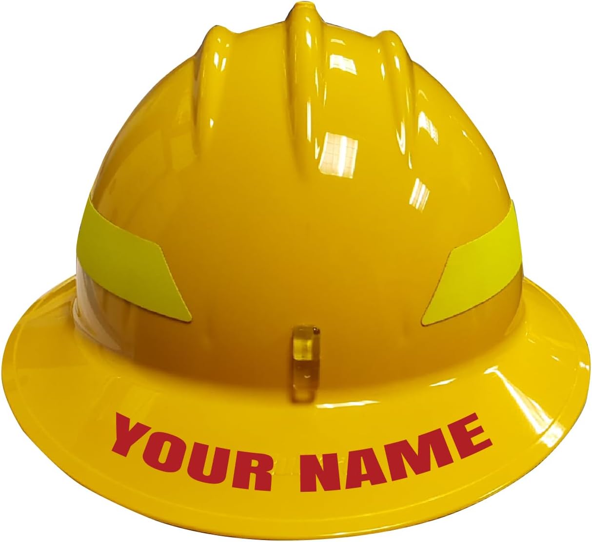 .75" Curved - One Color Firefighter Wildland Helmet Name Lettering Sticker, Reflective Safety Identification Decal (1pc)