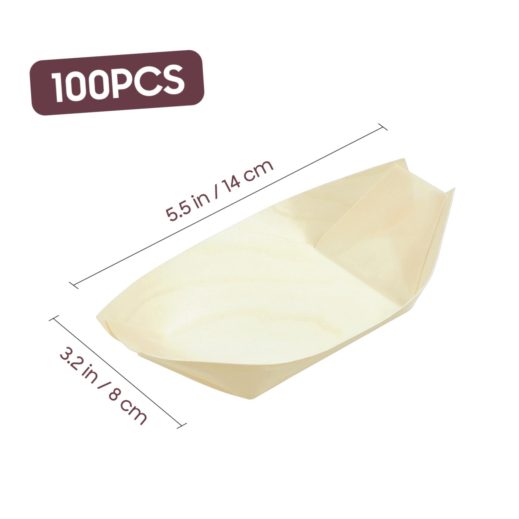 STOBAZA 100Pcs Disposable Snack Bowls Multi Purpose Food Plates for Sushi Salads and Desserts Creative Boat Shape Dishes for Parties Catering and Home Use