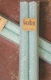8 Inch Natural Beeswax Glitter Candles, Pacific Color, Boxed Set of 2