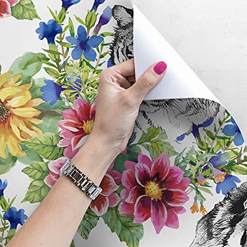 Papier peint latex tigre lavable et résistant pour habillage mural de cuisine