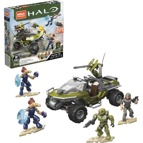 MEGA Construx GNB25 - HALO Infinite UNSC Warthog-Fahrzeug, Spielzeug ab 8 Jahren