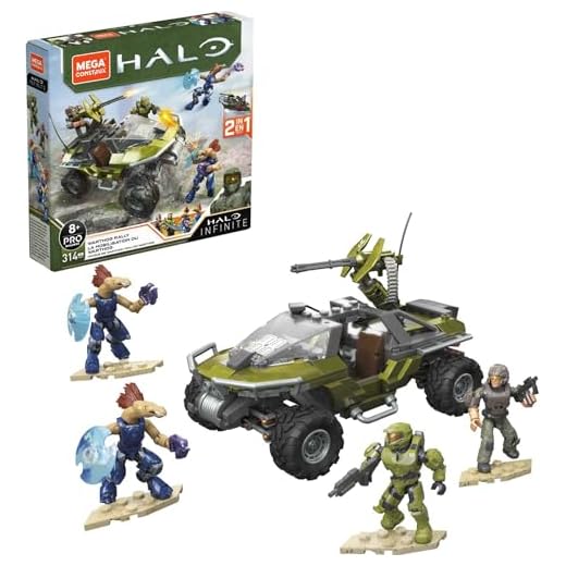 MEGA Construx GNB25 - HALO Infinite UNSC Warthog-Fahrzeug, Spielzeug ab 8 Jahren