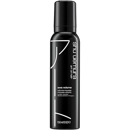 shu uemura art of hair Awa Volume Volumizing Mousse For Fine Hair - Adds Maximum Volume and Lasting Body, With Flexible Control and Medium Hold, 5 Fl Oz