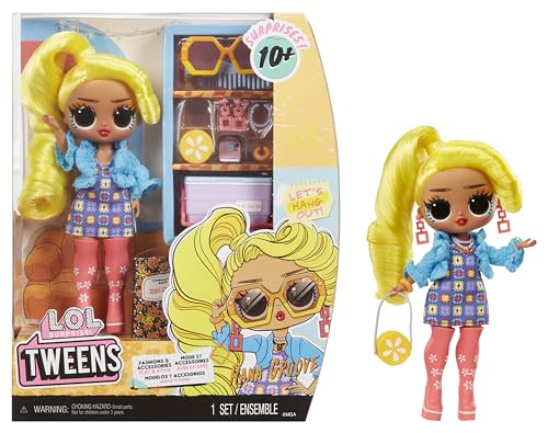 L.O.L. Surprise! Tweens - Boneca da moda Hana Groove - com mais de 10 surpresas e acessórios fabulosos - para crianças + 4 anos