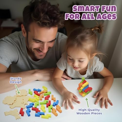 Image of Sharp Brain Zone 3D Wooden Puzzle Cube (25N Style) | Colorful, Eco-Friendly Wooden Puzzle for Mental Stimulation, Focus, and Problem-Solving Fun | Challenging Brain Teaser for Adults and Kids