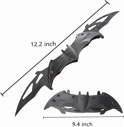 Miniatura 6 de Cuchillo plegable SS de doble cabeza de 12.2 pulgadas, cuchillo plegable de alto carbono, afilado, caza, senderismo, campamento, supervivencia