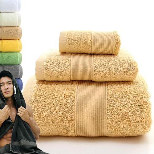 Onuia Towels 800 GSM Egyptian Cotton 2026 New Luxury Bath Towels 3 Packs Luxury Large Bath Towel Set Ultra Soft Absorbent Quick Dry Premium Hotel Bathroom Towels (Khaki)