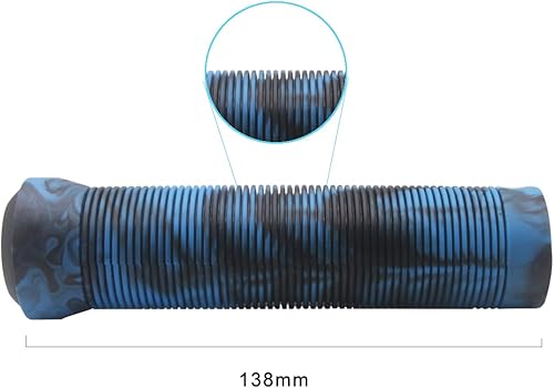 Miniatura 2 de Empuñaduras de manillar de 5.433 in de cuello largo suaves para barras de scooter Pro Stunt y barras de bicicletas BMX