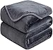 HOZY Soft King Size Blanket for Fall Winter Spring All Season Warm Fuzzy Summer Autumn Throw Blankets for The Bed Fluffy Lightweight 350GSM Dark Grey 90"*108"