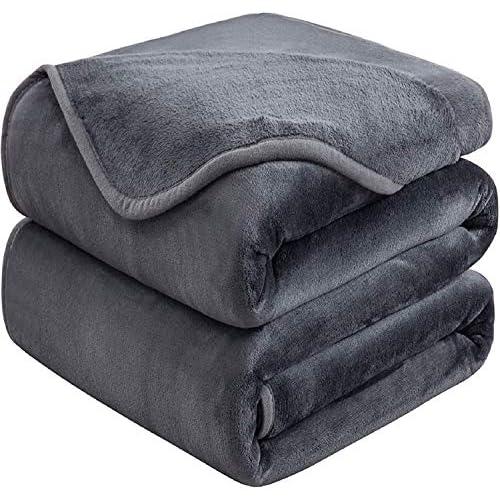 Plaid Couverture Polaire 220x240cm Gris Foncé Doux et Chaud - HOZY