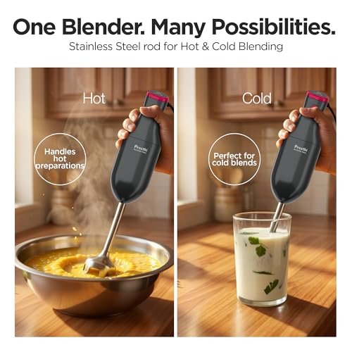 Image of Preethi Blend Pro 250W Compact Blender | Hot & Cold Blending, Rust-Free Steel Arm | For Buttermilk, Smoothies & Baby Food | Easy Operation, Easy to Clean