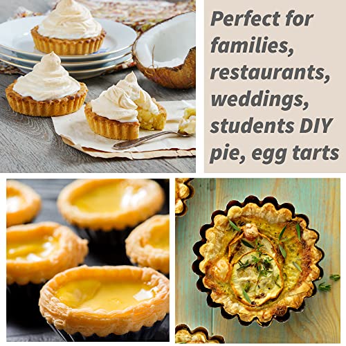 Decwxon Tart Pan Mini Quiche Pans Mini Pie Pan Small Baking Molds, Mini Tart Pans Removable Bottom Reusable Bakeware For Cheese Cakes, Desserts(3 Inch 12Pcs) #TOP4