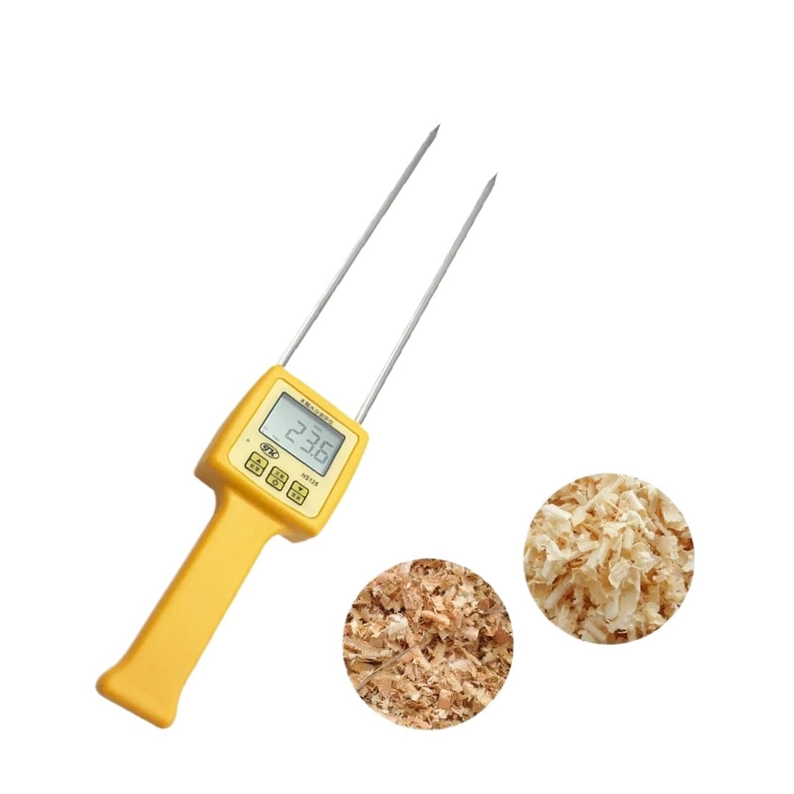 TIEOAXFT Portable Sawdust Moisture Meter Wood Chip Analyzer Tester HS125 for Wood, Firewood,Walls,Building Materials