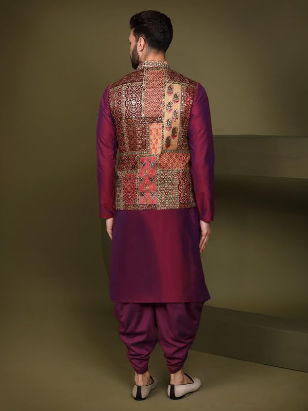 Image of KISAH Kurta Pajama Set for Men with Modi Jacket - Ethnic Kurta for Man | Wedding Dress Set & Traditional Outfit