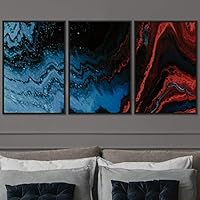3 Piece Framed Canvas Wall Art 3D Abstract Brushstroke Contemporary Canvas Prints Home Artwork Decoration for Living Room,Bedroom - 16