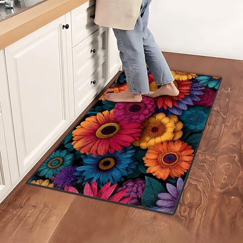 Tapete decorativo Flower Area Rug 2x3 ft lavable antideslizante miniatura 6