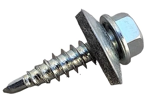 Parafuso Auto Brocante Costura 12x7/8 (5,5 x 22 mm) para Telha com Anel Arruela de Vedação Movel em