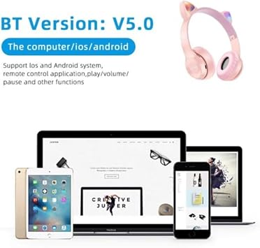 Teknosepetim Bluetooth Kulaklık Kedi Kulaklık Cat Kulaklık Işıklı M247 Gri Kulaküstü
