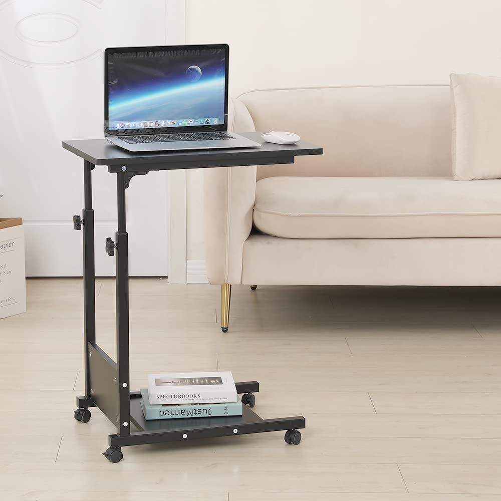 OHMG - Mesa para ordenador portátil, sofá cama, alta ajustable, soporte para sofá, mesa móvil, 4 ruedas, moderna y baja