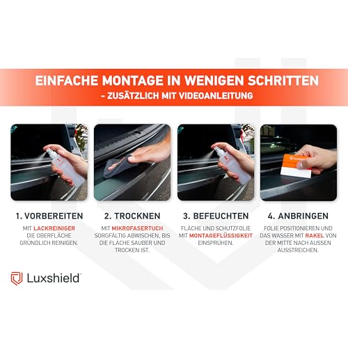 Luxshield Ladekantenschutz Folie für VW Touran 2 (II) 5T I 2015-2025 - Stoßstangenschutz, Kratzschutz, Lackschutzfolie - Transparent