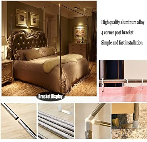 Fabric Bed Drapes Mesh Protection Canopy Shielding Netting,Bed Tents,Double Layer Luxury Bed Canopy Mosquito Net for Single Double Bed, Princess Room Lace Bed Curtains Summer Bedroom Decor (