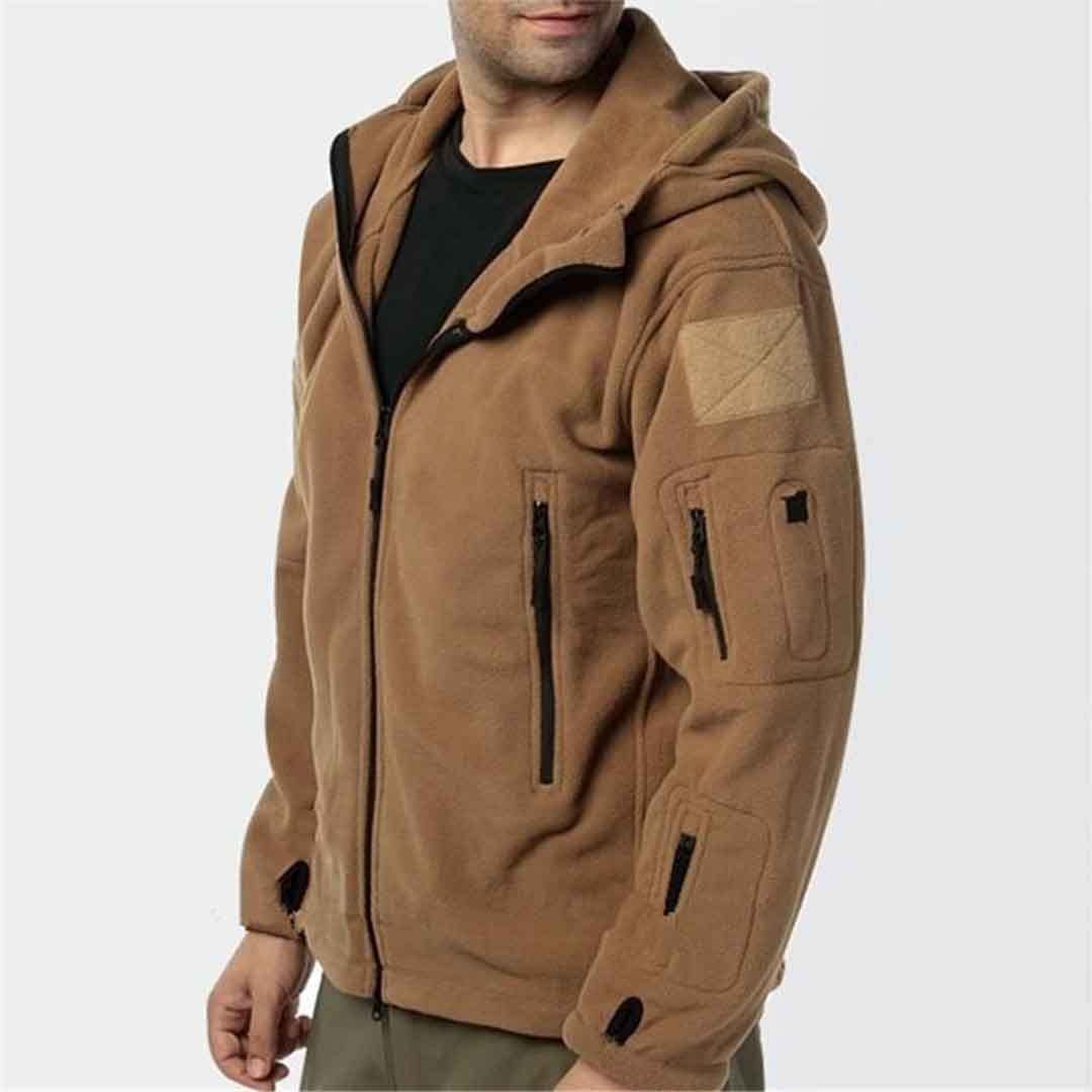 Chaqueta táctica de forro polar térmico para hombre, para deportes al aire libre, senderismo, caza, camping, abrigo suave