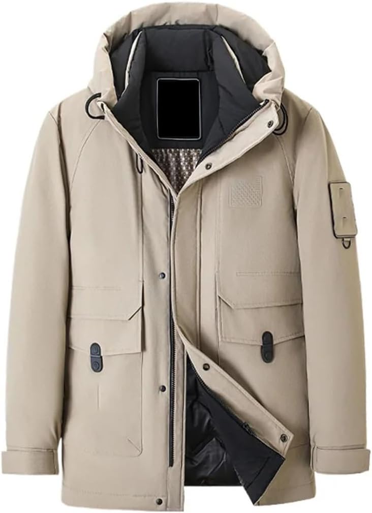 Men's Winter Down Jacket Hooded Overalls Warm Thick Coat