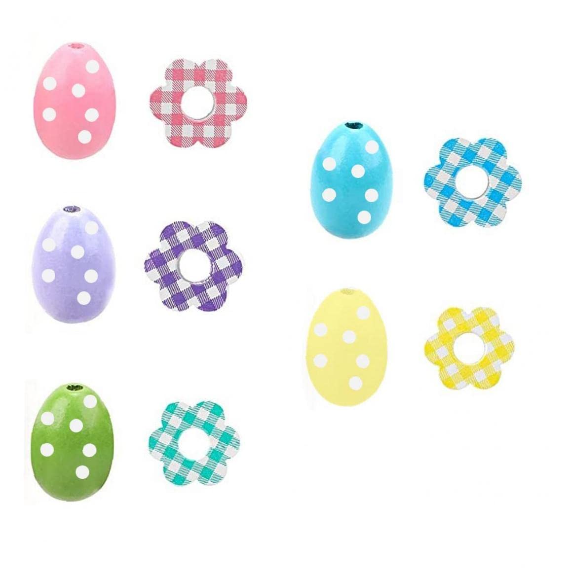 Perlas de madera de Pascua de 100 piezas para resolver tus adornos hechos a mano