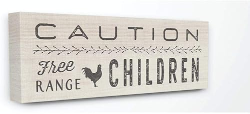 Stupell Industries Lienzo decorativo para pared con diseño de niños sin precaución, 10 x 1.5 x 24 pulgadas, fabricado con orgullo en Estados Unidos