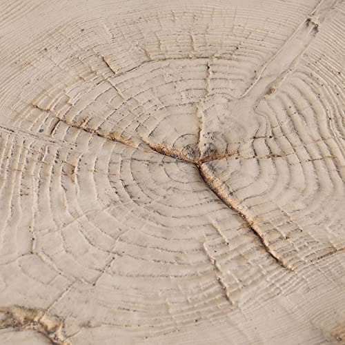 Cosiest Outdoor Antique Beige Side Table Faux Wood, Hand-Painted Wood Stump Stool, Ottomans, Plant Stand, Deck Or Garden #TOP5