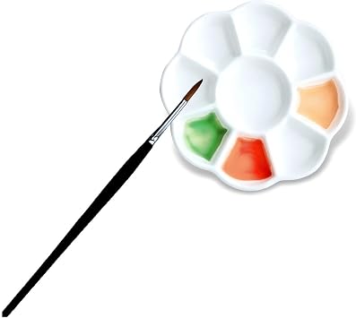 Porcelain Watercolor Palette, Ceramic Paint Mixing Tray5*5 9-Well Round