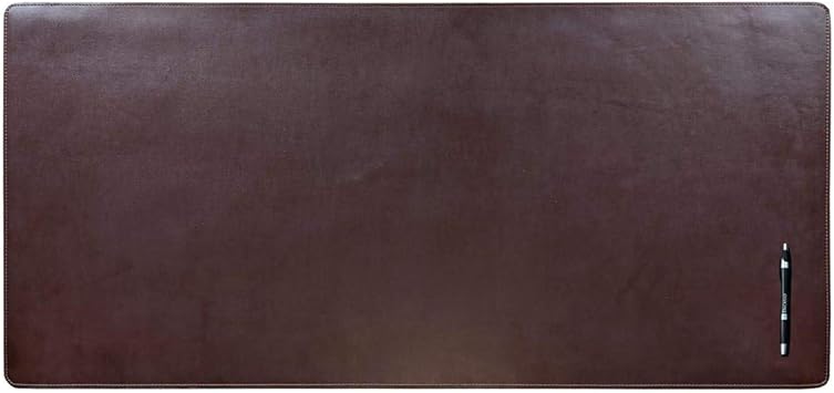DACASSO Bonded Leather No Core Rollable Desk Mat/Pad - Luxury Leather Desk Blotter for Writing - Executive Desk Surface Protector - Dark Brown, 36 x 17