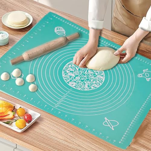 Image of Curated Cart 1 Pcs Silicone Baking Mat, 40x 50 Cm Extra Thick, Reusable Food Grade Silicone Mat for Making Cookies, (1PC Baking Mat Random Color)