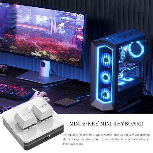 ZCSXK Clavier à 2 touches – Mini clavier USB avec touches copier/coller – Clavier mécanique universel pour PC – Clavier ergonomique rétroéclairé mini USB pour la maison et les voyages – vue 2