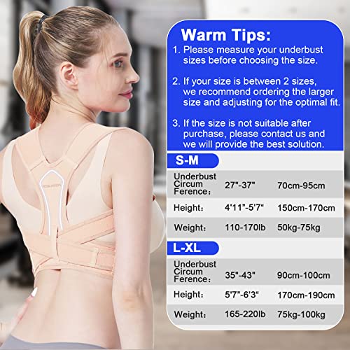Women Back Braces Posture Corrector, Adjustable Upper Back Brace For Clavicle Support And Providing Pain Relief From Neck, Back Brace And Posture Corrector For Women And Men (Small/Medium 27"-37") #TOP1